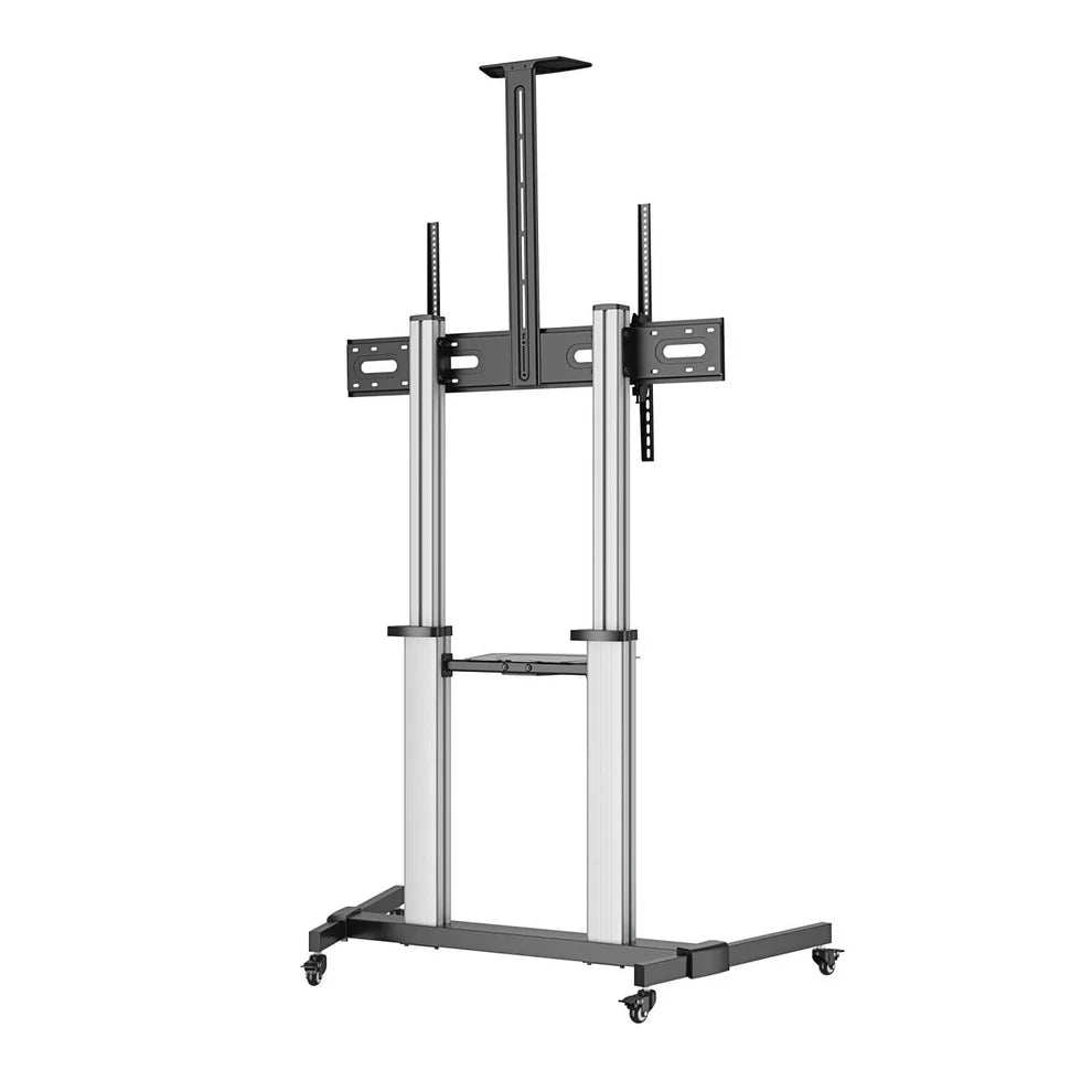 Manhattan 60" - 100" Aluminum Height-Adjustable Multimedia TV Cart | 462563 Mobile Trolley Manhattan