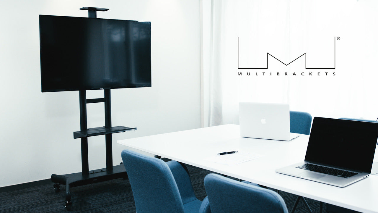 Multibrackets Height Adjustable Mobile Trolley With Media Shelf & Camera Holder - Up to 55"-80" Screen