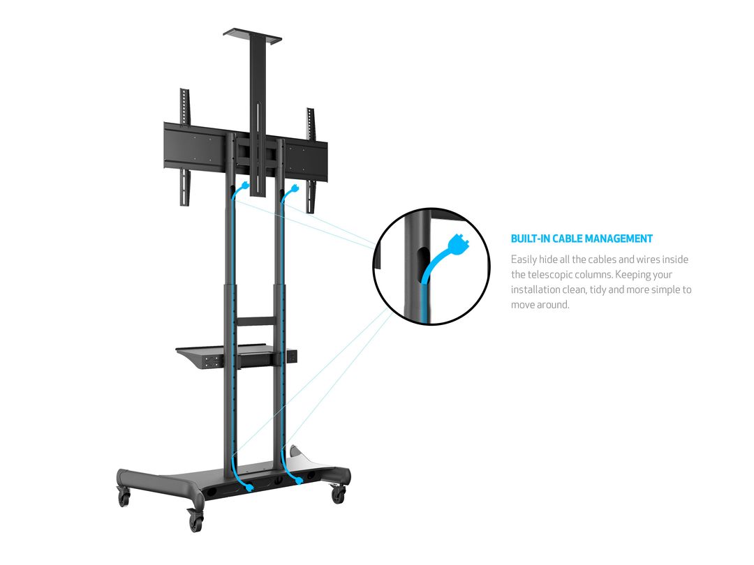Multibrackets 55"-80" Height Adjustable Mobile Trolley & Camera Holder Mobile Trolley Multibrackets