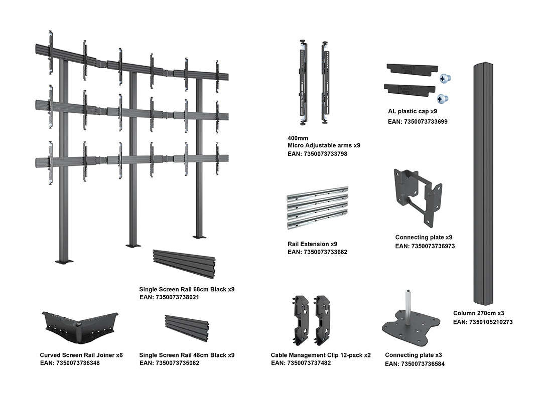 Multibrackets MBFMC3x3U M Pro Series Video Wall Floormount - 600x400 Floor Stand Multibrackets
