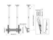 Multibrackets 40" - 100" MBC1USD 1.5m Pole Display Ceiling Mount Pro Ceiling Mount Bracket Multibrackets