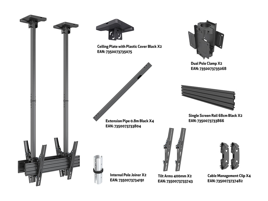 Multibrackets MBC1UX2SD Display Ceiling Mount Pro