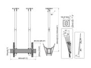 Multibrackets 40" - 86" MBC1UX2SD 1.5m Display Ceiling Mount Pro Ceiling Mount Bracket Multibrackets