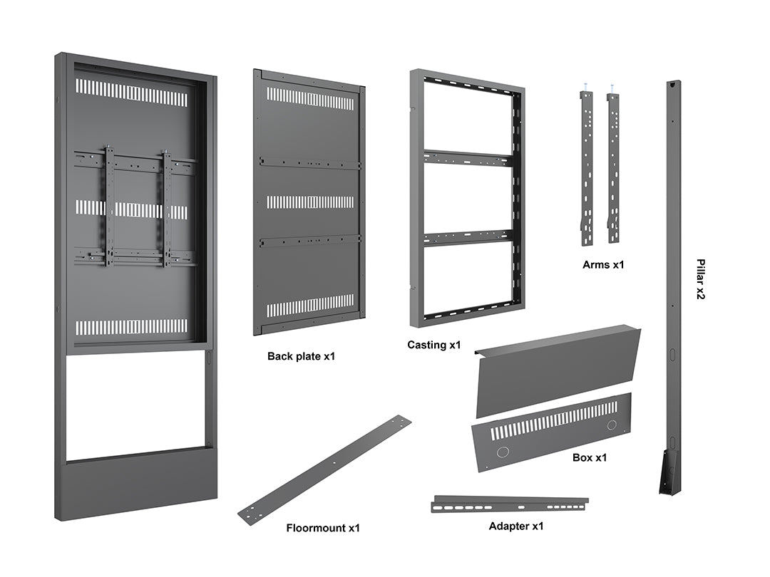 Multibrackets M Pro Series Floormount Indoor Enclosure Totem - 55" Floor Stand Multibrackets