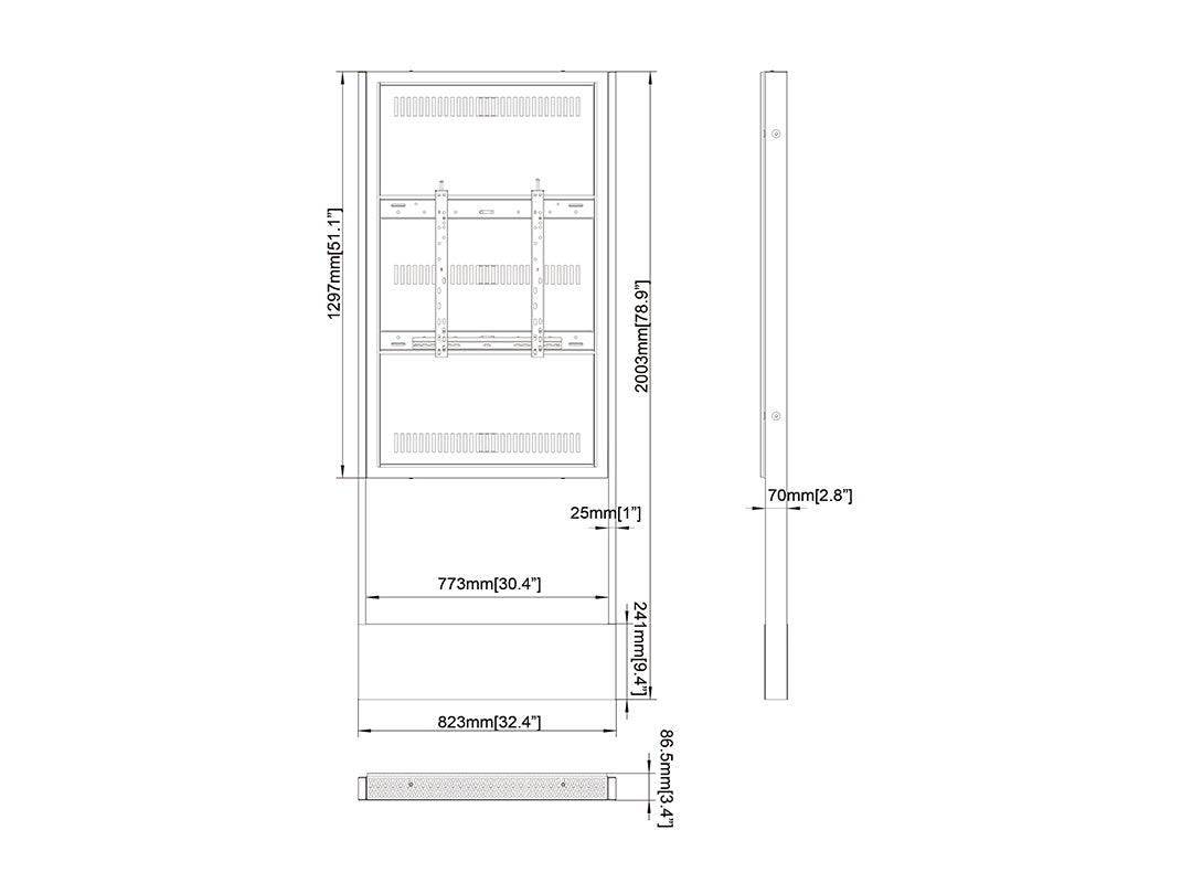 Multibrackets M Pro Series Floormount Indoor Enclosure Totem - 55" Floor Stand Multibrackets