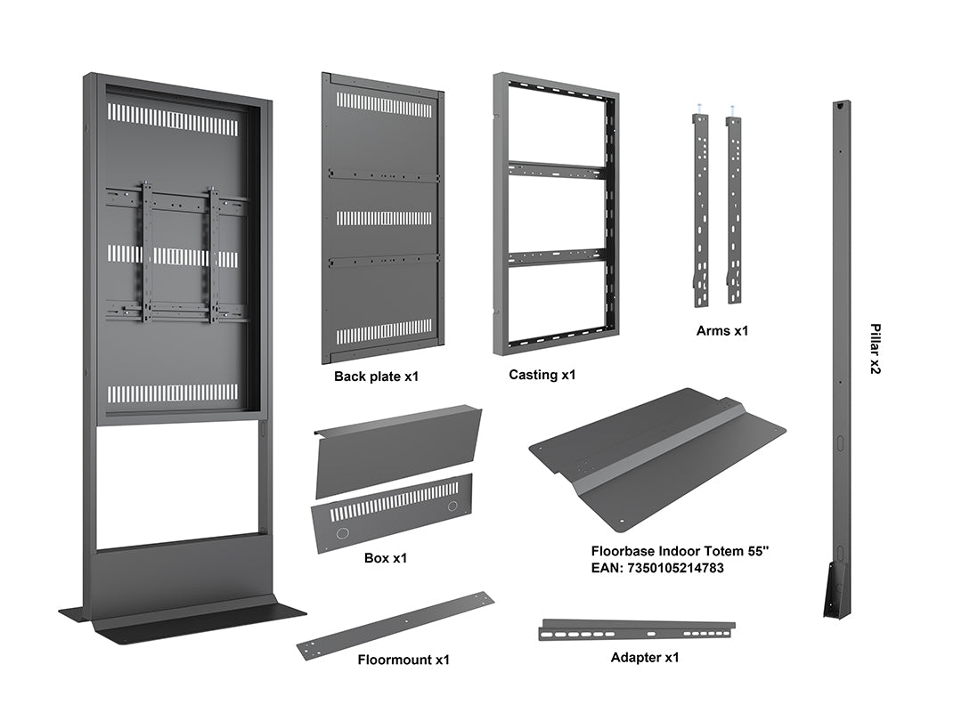Multibrackets M Pro Series Floorbase Indoor Enclosure Totem - 55" Floor Stand Multibrackets