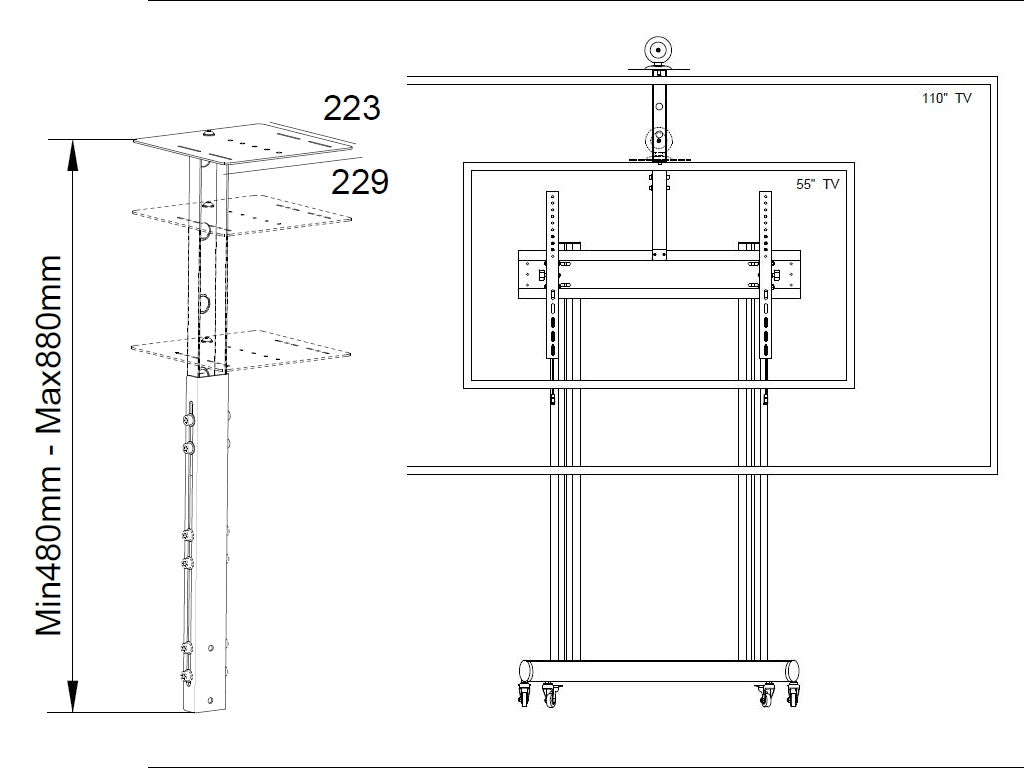 Multibrackets M Public Floorstand Heavy Duty Camera Holder - Black | 7350073734849
