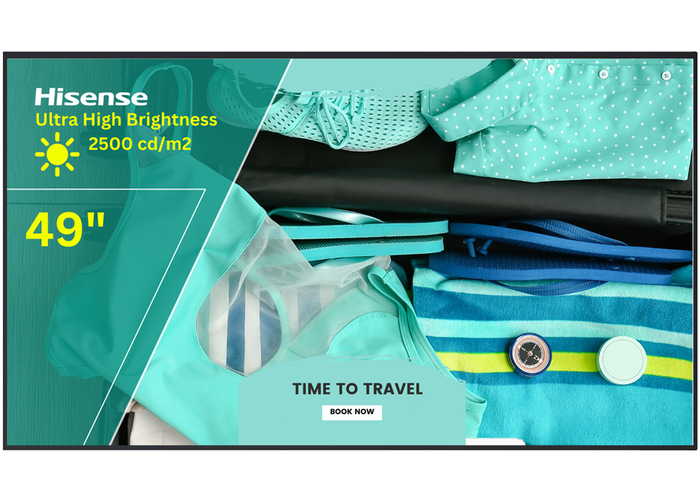 Hisense 49WF25E 49” Window Facing 2500 cd/m2 Ultra High Brightness Digital Signage Display High Brightness Digital Signage Hisense