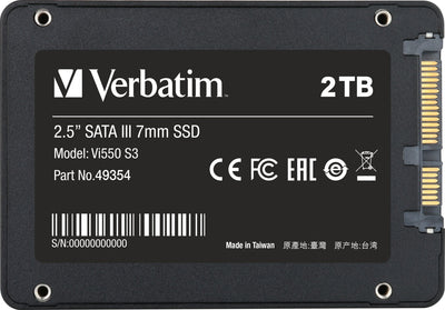 Verbatim Vi550 S3 2.5" 2 TB Serial ATA III Internal Solid State Drive - 49354 Internal Solid State Drive Verbatim