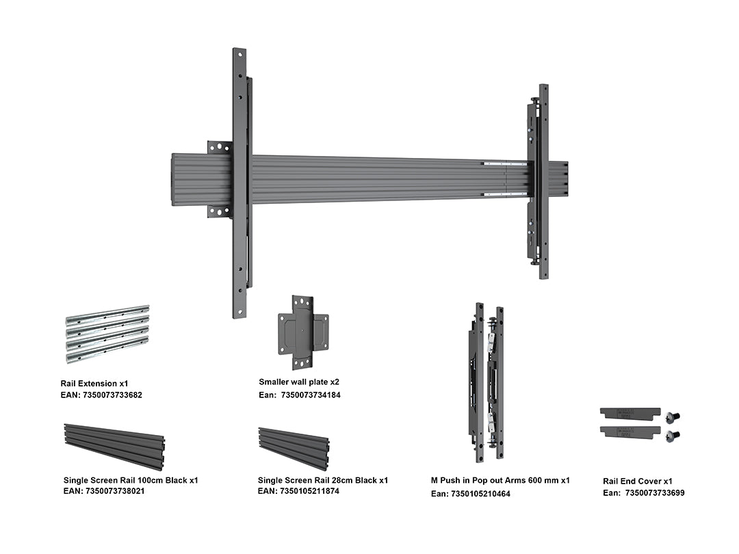 Multibrackets MBW1U Micro Adjustable M Wallmount Pro - (65"-120") Wall Mount Bracket Multibrackets