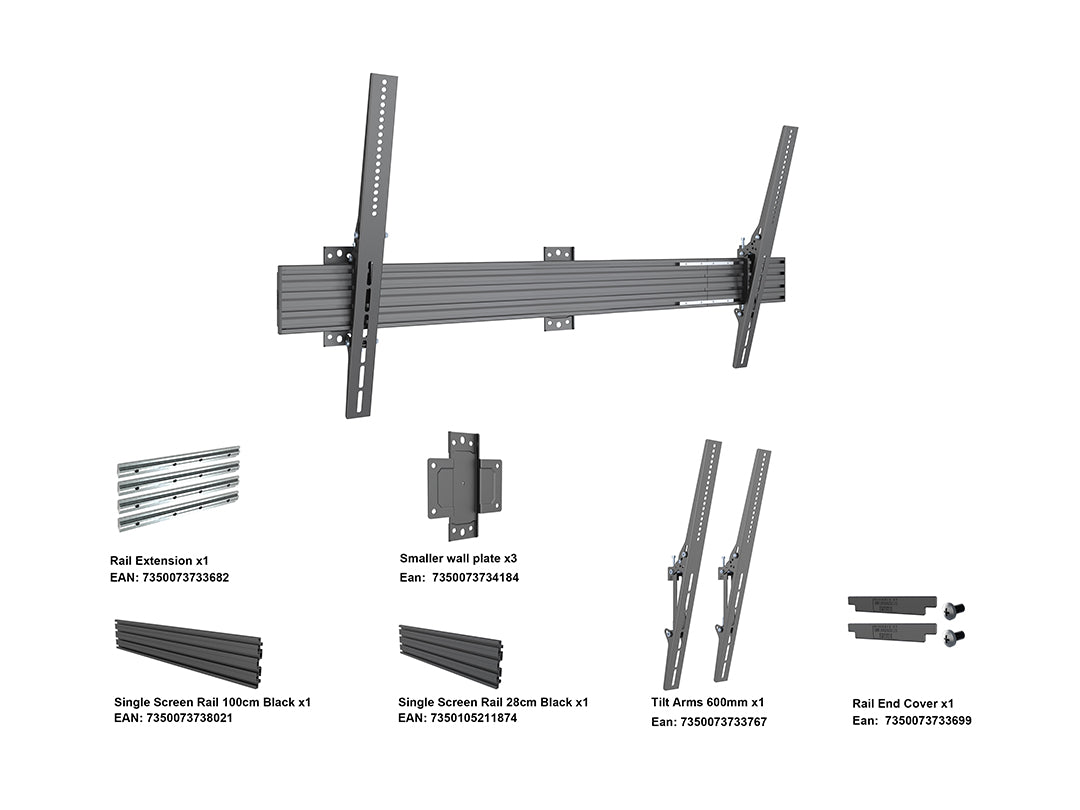 Multibrackets MBW1U M 1000 Tilt Wallmount Pro - Up to 65"-120" Screen Wall Mount Bracket Multibrackets