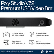 POLY Studio V52 USB Video Bar | A09D4AA#ABU Video Conferencing System Poly