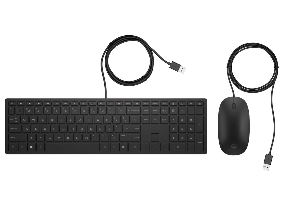 HP Pavilion 400 Wired Keyboard and Mouse – Swiss Layout, USB, Black | 4CE97AA#UUZ Keyboard & Mouse HP