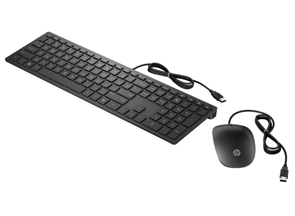 HP Pavilion 400 Wired Keyboard and Mouse – Swiss Layout, USB, Black | 4CE97AA#UUZ Keyboard & Mouse HP