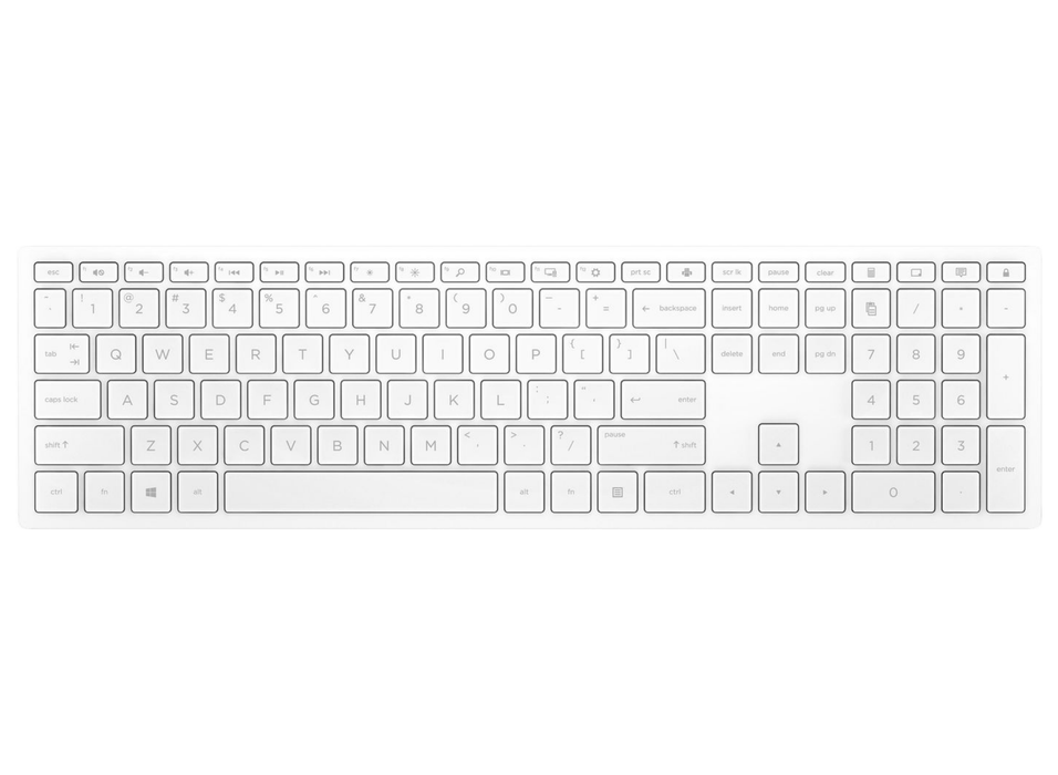 HP Pavilion 600 Wireless Keyboard – Full-Size German Layout (White) | 4CF02AA#ABD Keyboard & Mouse HP
