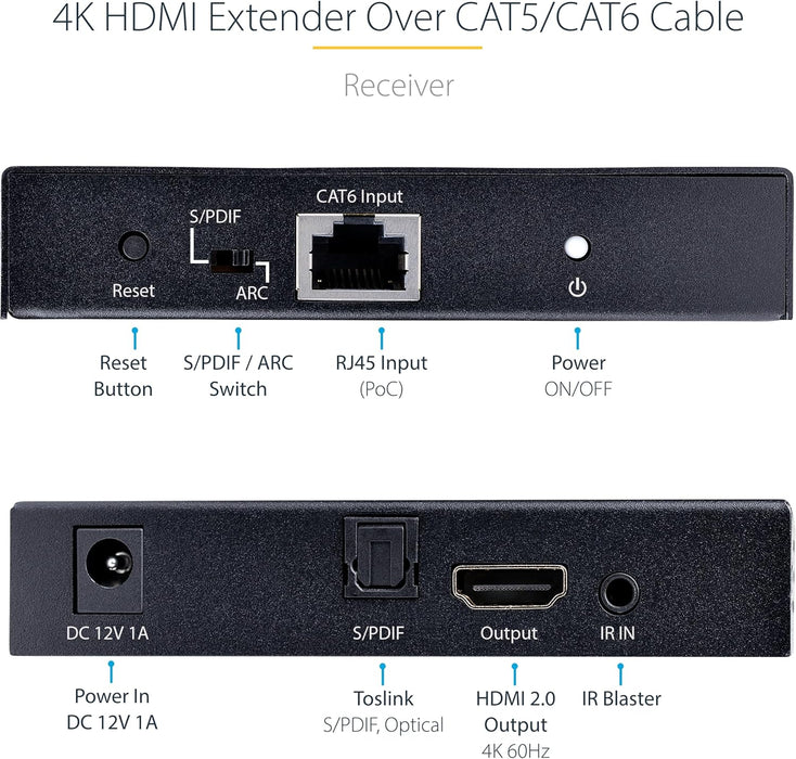 Startech 4K UHD Extender Kit up to 70m Range | 4K70IC-EXTEND-HDMI AV Extender Startech