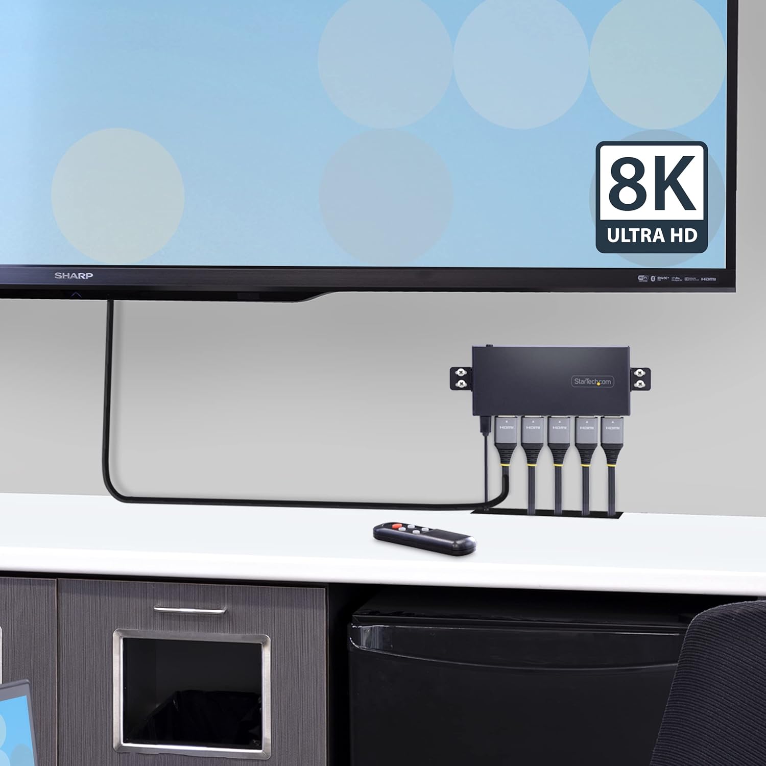 Startech 8K HDMI 2.1 Switch 4-In 1-Out with Remote & Power Adapter | 4PORT-8K-HDMI-SWITCH Video Switch Startech