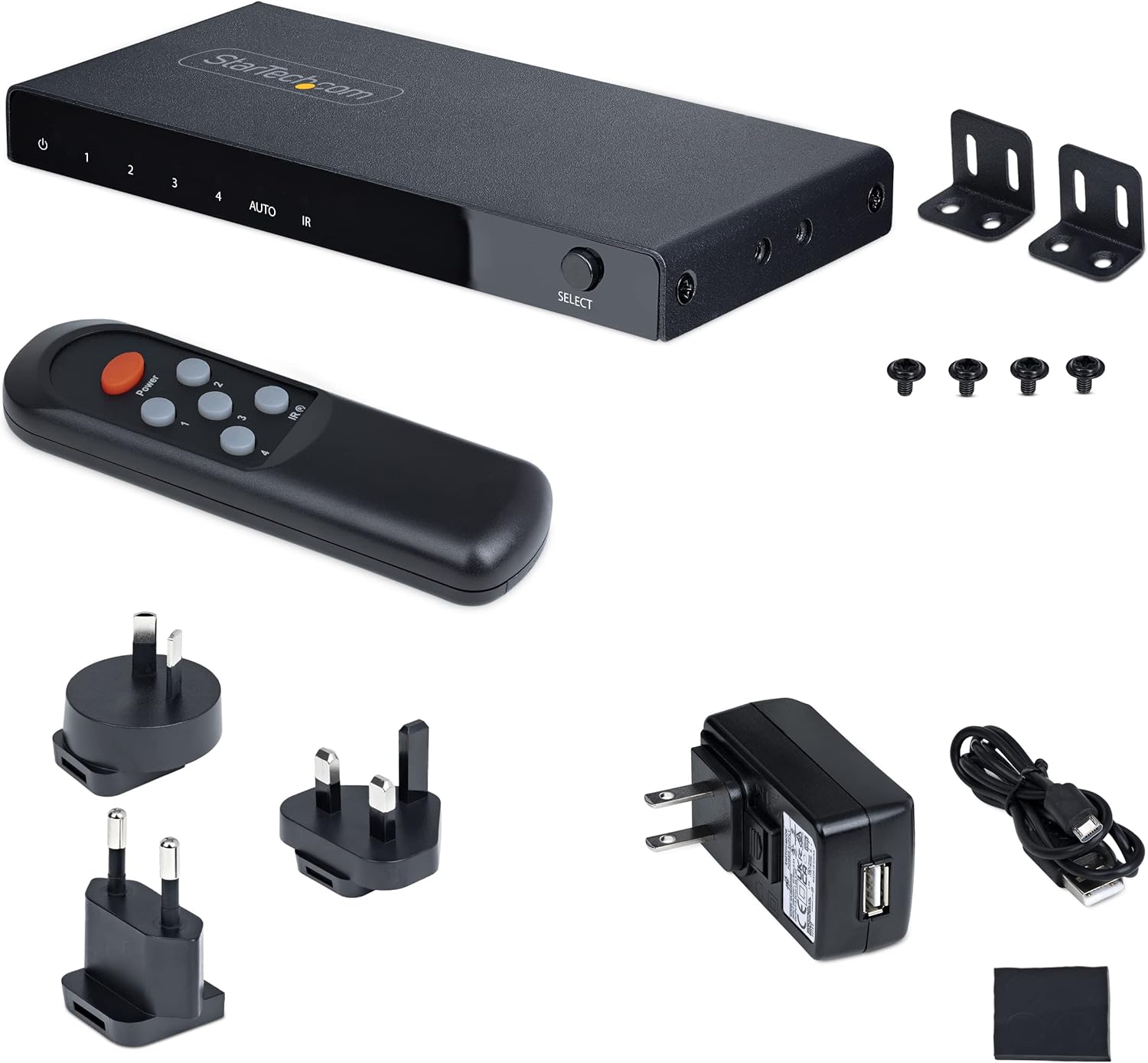 Startech 8K HDMI 2.1 Switch 4-In 1-Out with Remote & Power Adapter | 4PORT-8K-HDMI-SWITCH Video Switch Startech