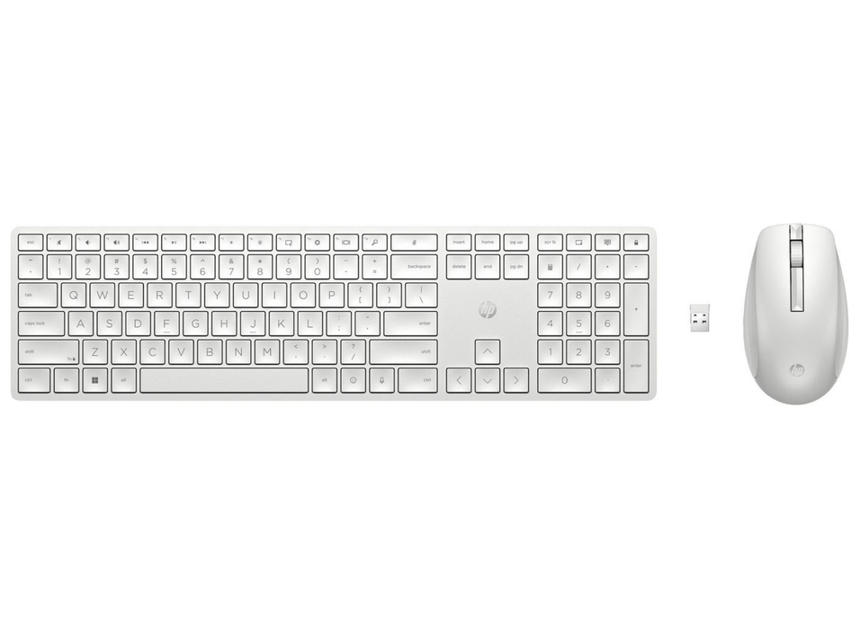 HP 650 Wireless Keyboard and Mouse Combo – Full-Size, White | 4R016AA#ABH Keyboard & Mouse HP