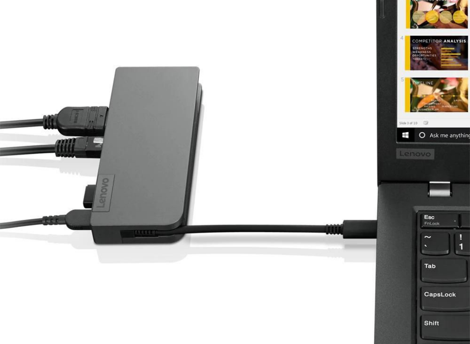 Lenovo Powered USB-C Travel Hub, 13W, 5V/3A USB-C port, Iron Grey | 4X90S92381