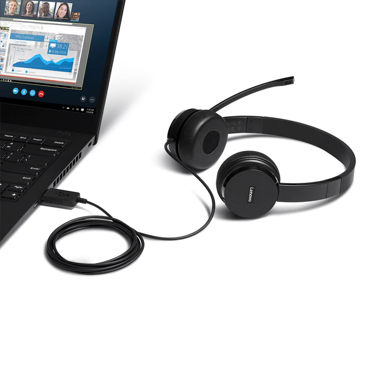 Lenovo Stereo Wired Black Headset | 4XD0X88524 Headset Lenovo