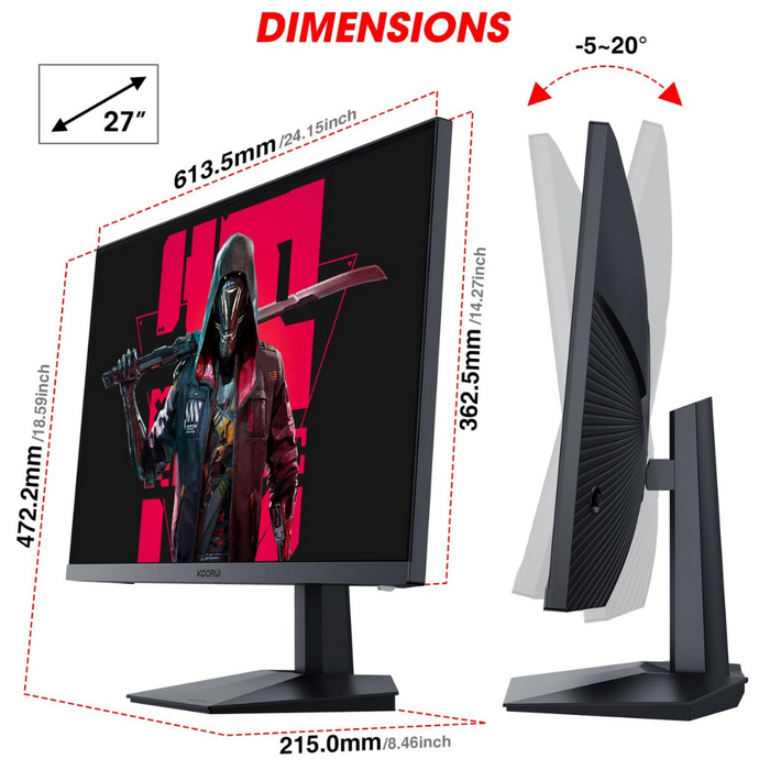 Koorui GN07 27" 170Hz 1ms QHD Gaming Monitor Gaming Monitor Koorui