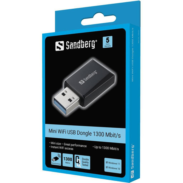 Sandberg Mini Wifi Dongle 1300 Mbit/s | 134-41 Network Card Sandberg