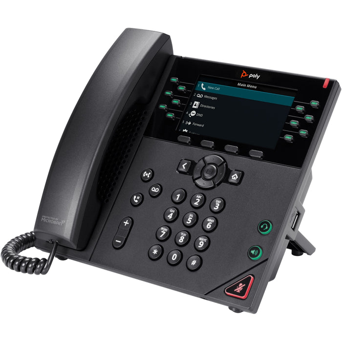 Poly VVX 450 12-Line IP Phone and PoE-enabled | 8B1L7AA#AC3 Audio Conferencing System Poly