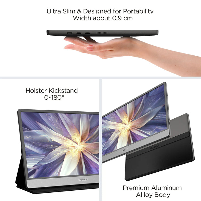Écran portable 15,6 Koorui 15B1 - Full HD, IPS, 60Hz, 2x USB-C, 1x HDMI,  Haut-parleurs intégrés (Vendeur tiers) –