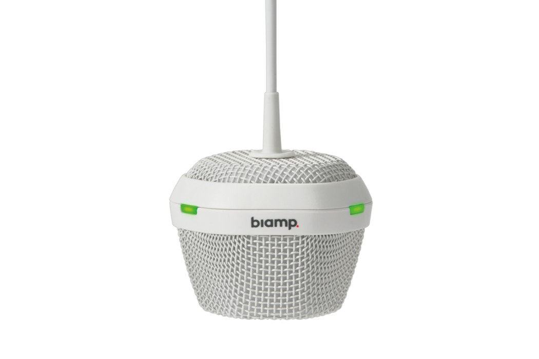 Biamp Parlé TCM-1A AVB Beamtracking Pendant Microphone With PoE+ Amplifier, White Microphones BIAMP