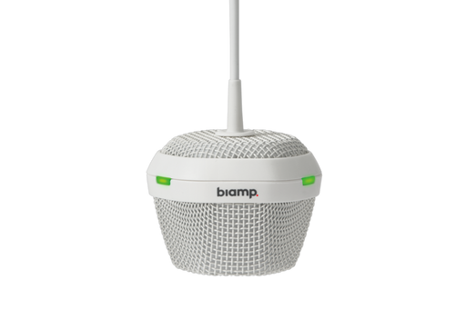 Biamp Parlé TCM-1A AVB Beamtracking Pendant Microphone With PoE+ Amplifier, White Microphones BIAMP