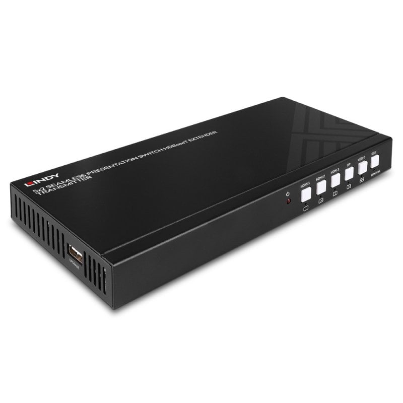 Lindy 5 Port Seamless Presentation Switch HDBaseT Extender - Transmitter | 38338 AV Extender Lindy