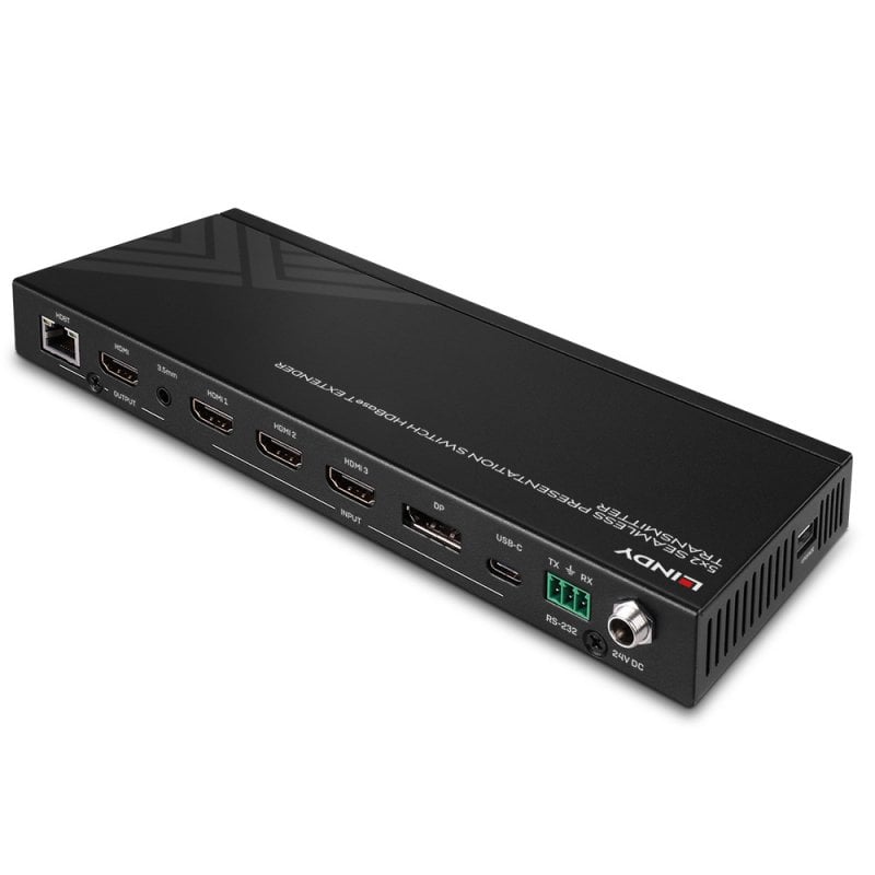 Lindy 5 Port Seamless Presentation Switch HDBaseT Extender - Transmitter | 38338 AV Extender Lindy