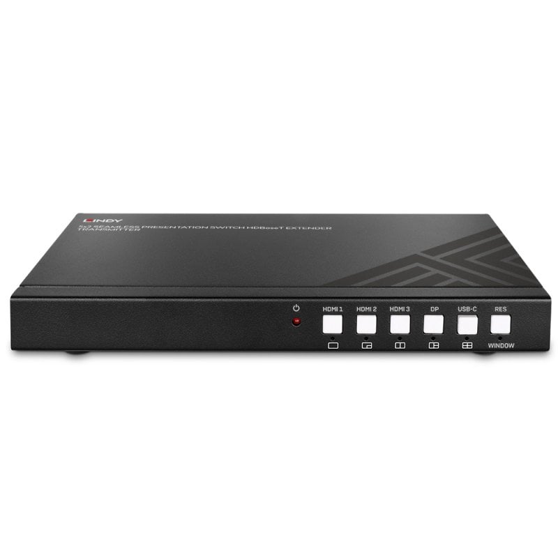 Lindy 5 Port Seamless Presentation Switch HDBaseT Extender - Transmitter | 38338 AV Extender Lindy