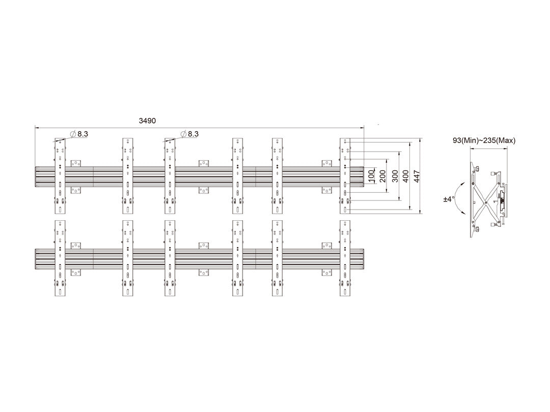 Multibrackets MBW3X2U Push In Pop Out M Wallmount Pro - (32" - 65") Wall Mount Bracket Multibrackets