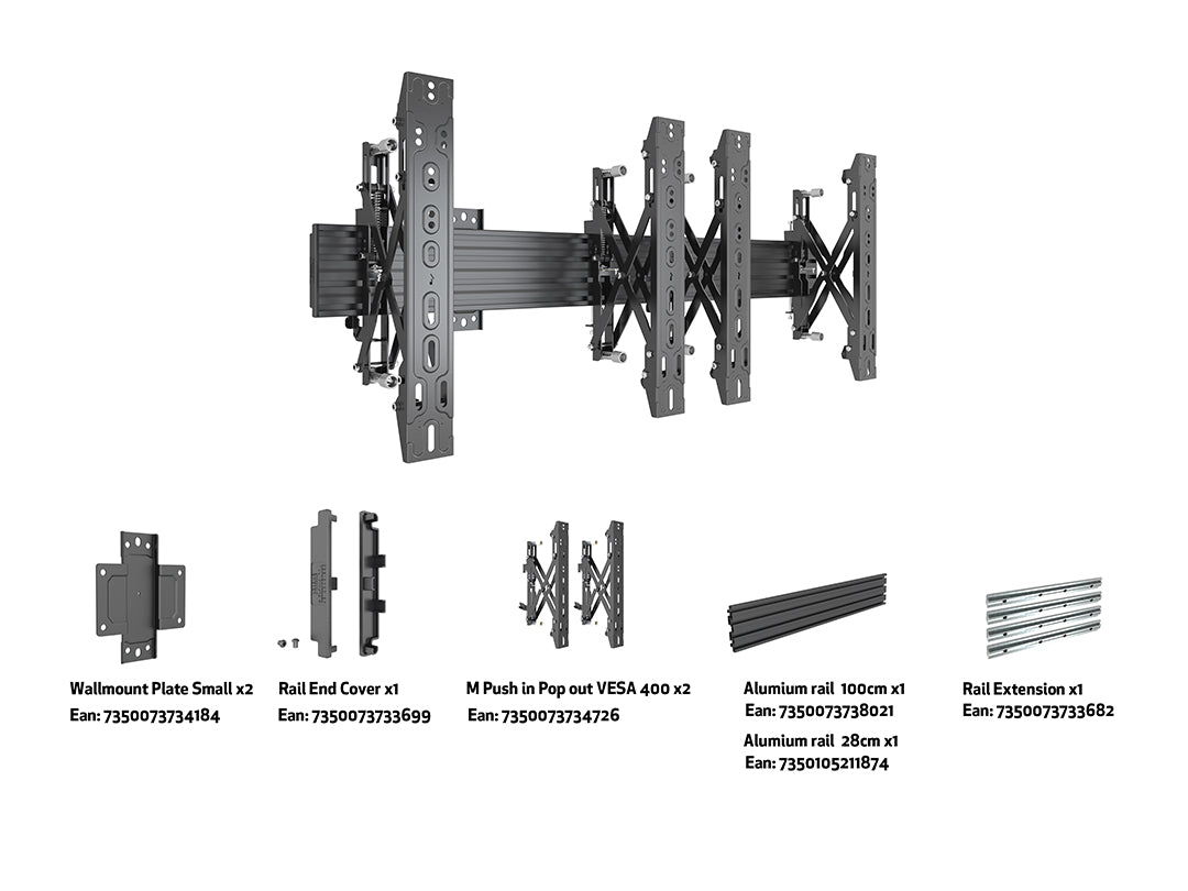 Multibrackets MBW2x1UP Push In Pop Out M Wallmount Pro - (32" - 55") Wall Mount Bracket Multibrackets