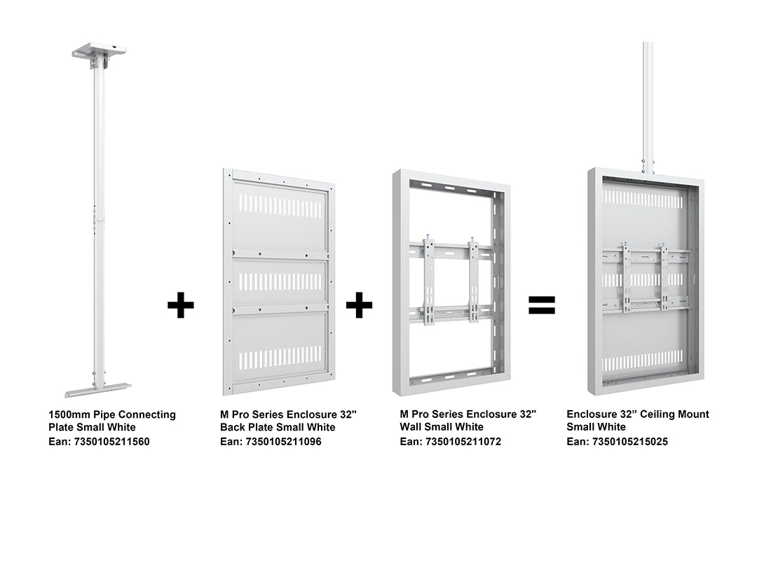 Multibrackets M Pro Series Enclosure 32" Ceiling Small White Signage Display Enclosures Multibrackets