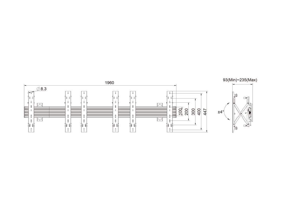 Multibrackets MBW3x1UP Push In Pop Out M Wallmount Pro - (32" - 55") Wall Mount Bracket Multibrackets