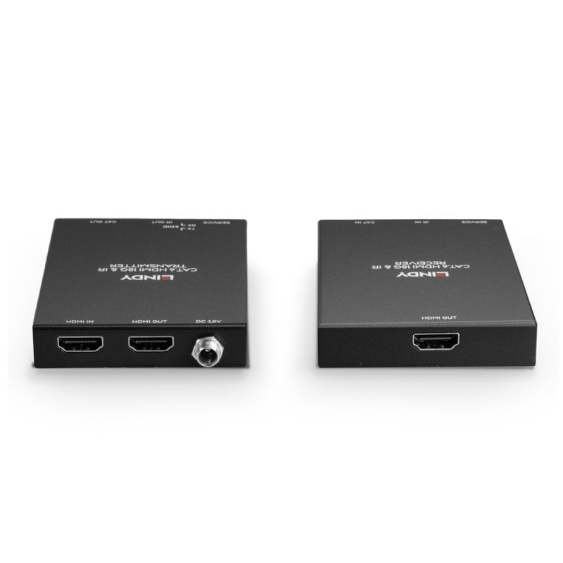 Lindy 50m Cat.6 HDMI 4K60 & IR Extender with PoC & Loop Out | 38205 AV Extender Lindy