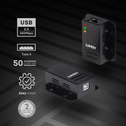 Lindy 50m USB 2.0 Cat.6 Extender | 42680 AV Extender Lindy