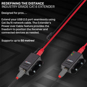 Lindy 50m USB 2.0 Cat.6 Extender | 42680 AV Extender Lindy