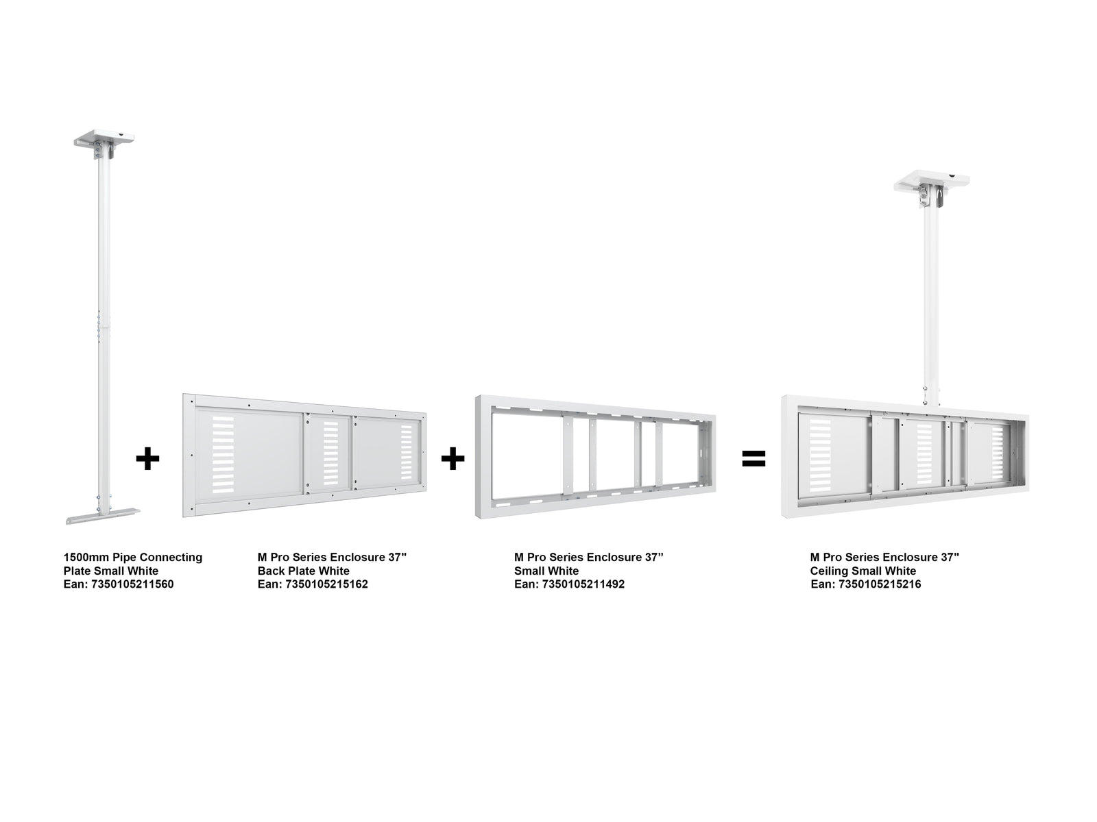 Multibrackets M Pro Series Enclosure 37" Ceiling Small White Signage Display Enclosures Multibrackets