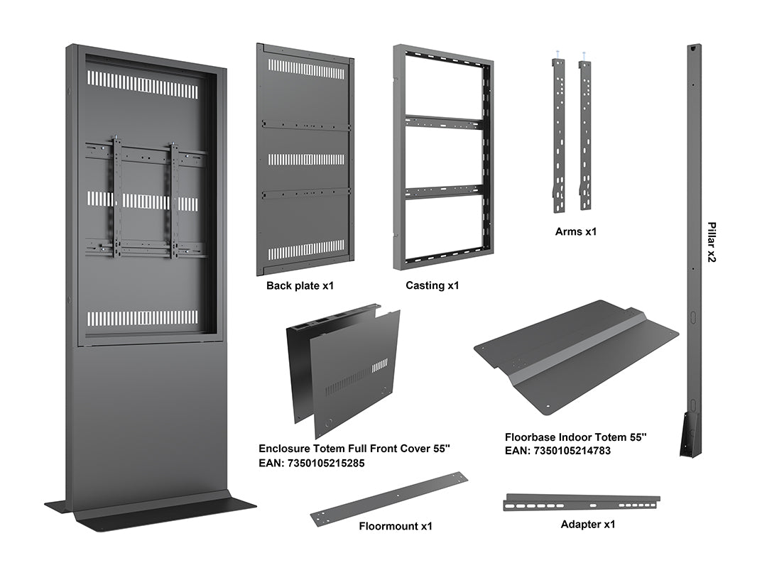 Multibrackets M Pro Series Floorbase Enclosure Totem Covered - 55" Floor Stand Multibrackets