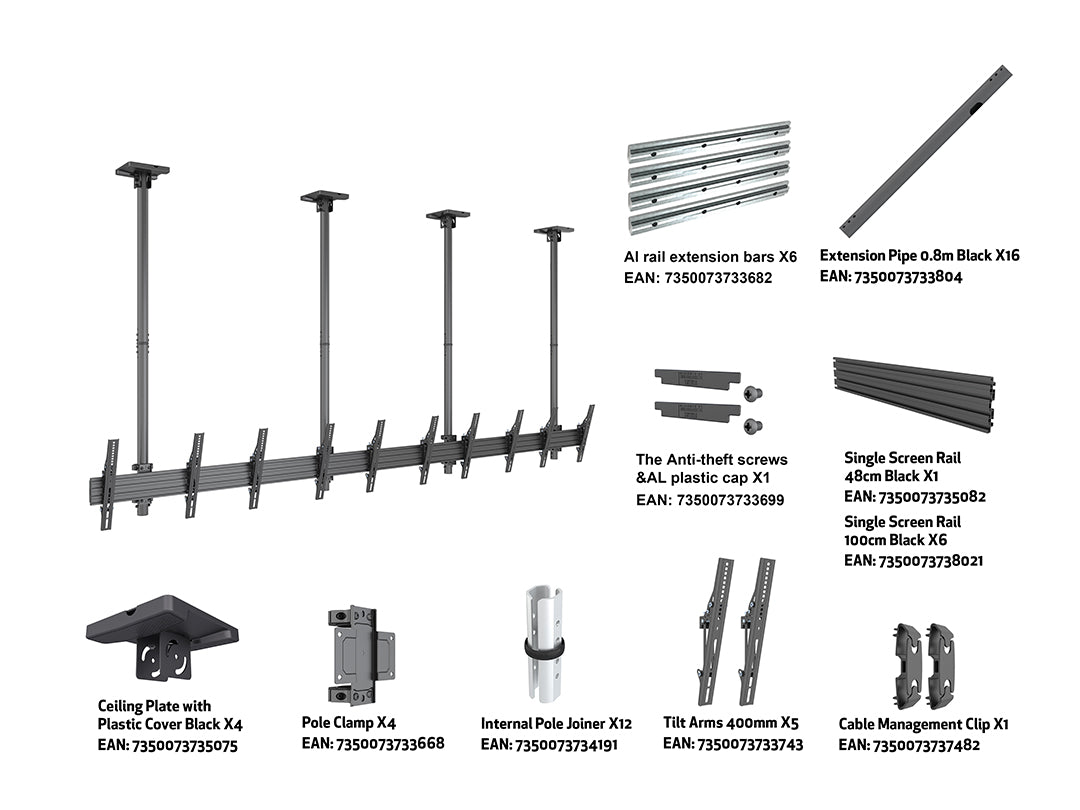 Multibrackets MBC5X1U Display Ceiling Mount Pro Ceiling Mount Bracket Multibrackets