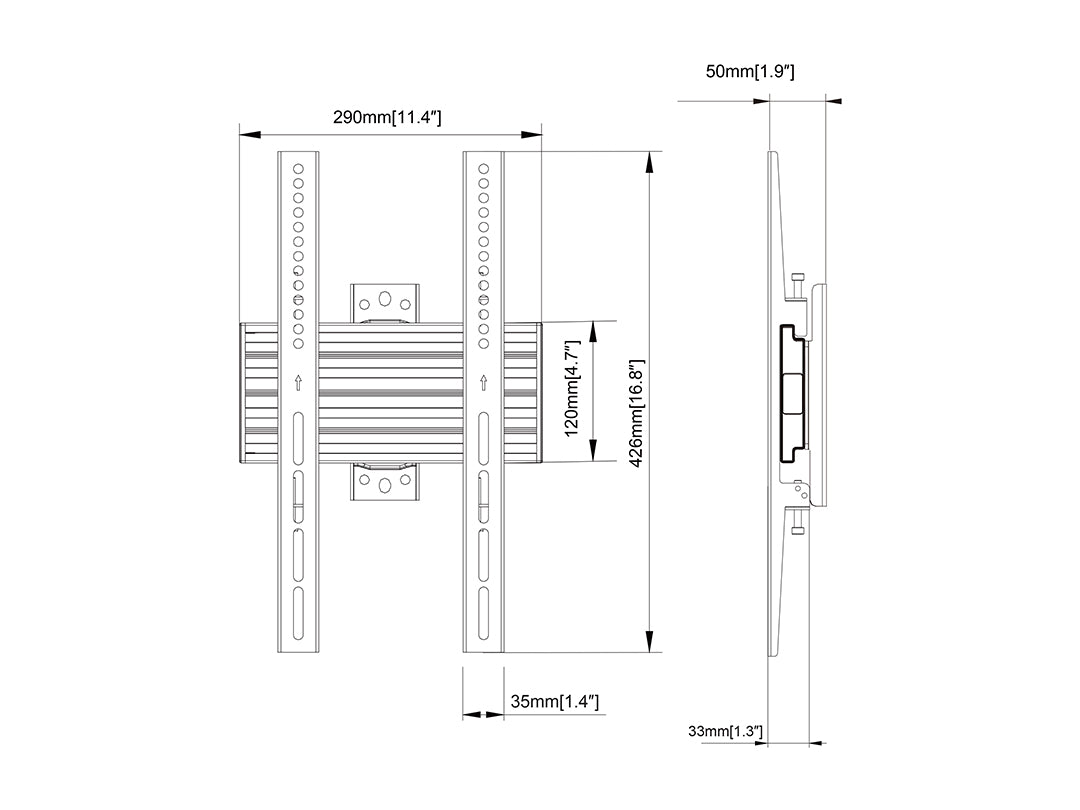 Multibrackets MBW1UP Fixed M Wallmount Pro - (40"-100") Wall Mount Bracket Multibrackets