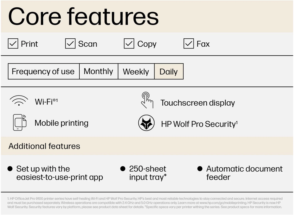 HP OfficeJet Pro 9720e A3 Colour Multifunction Inkjet Printer | 53N95B#687 Mono Laser Printers & All In Ones HP