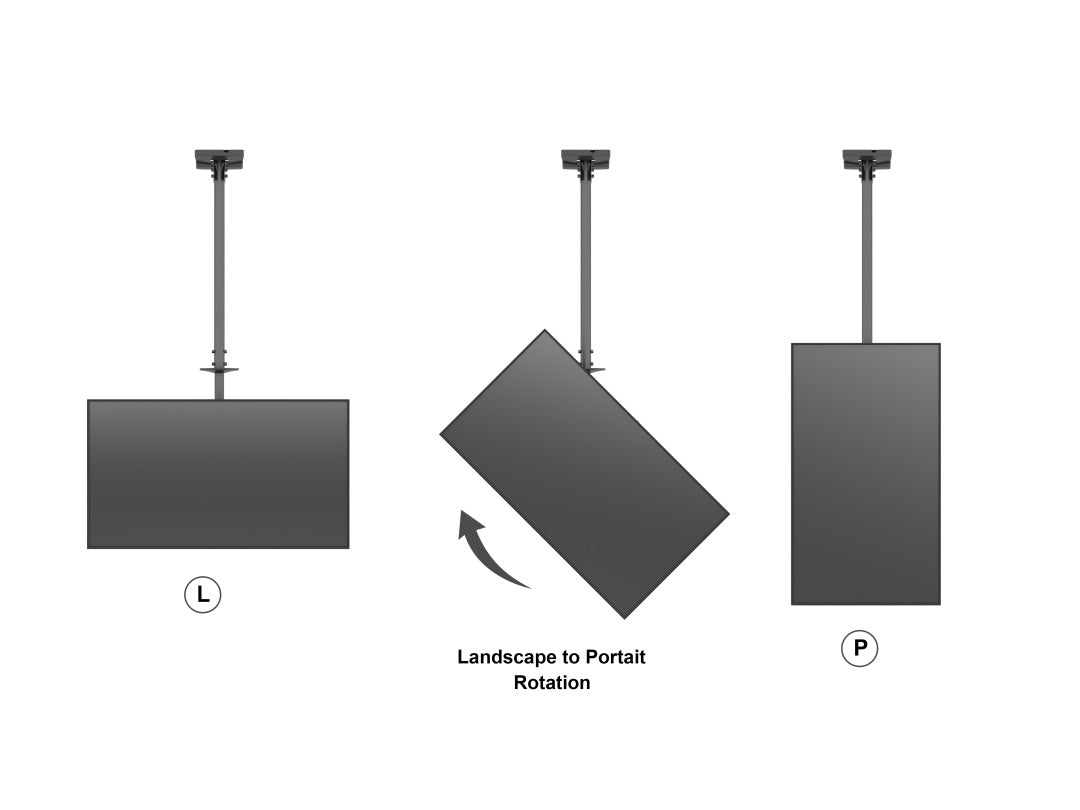 Multibrackets M Public Ceiling Mount Large Single for 32"-75" Screens | 7350022735484 Ceiling Mount Bracket Multibrackets