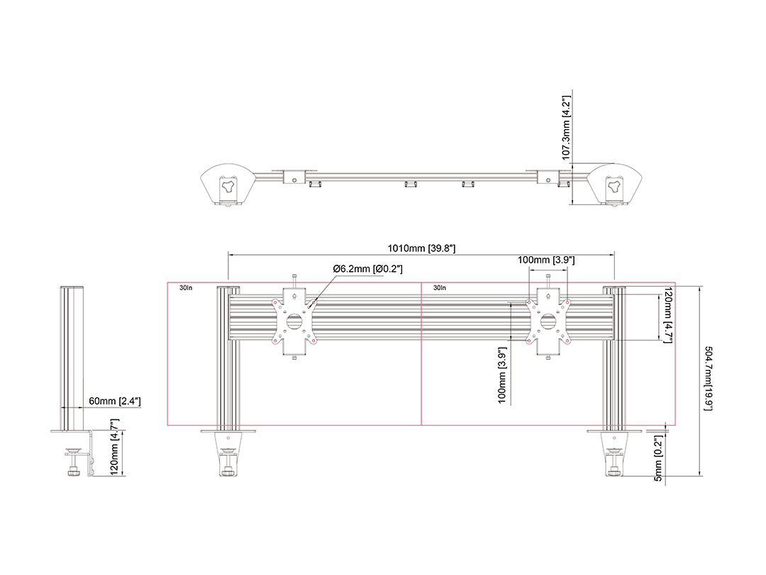 Multibrackets MBDM2x1U M Deskmount Column Pro 2x1 - (15"-32") Mounting Accessory Multibrackets