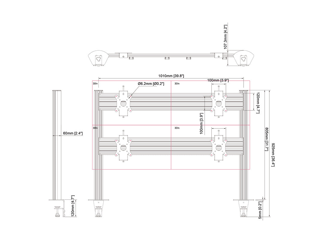 Multibrackets MBDM2x2U M Deskmount Column Pro 2x2 - (15"-32") Mounting Accessory Multibrackets