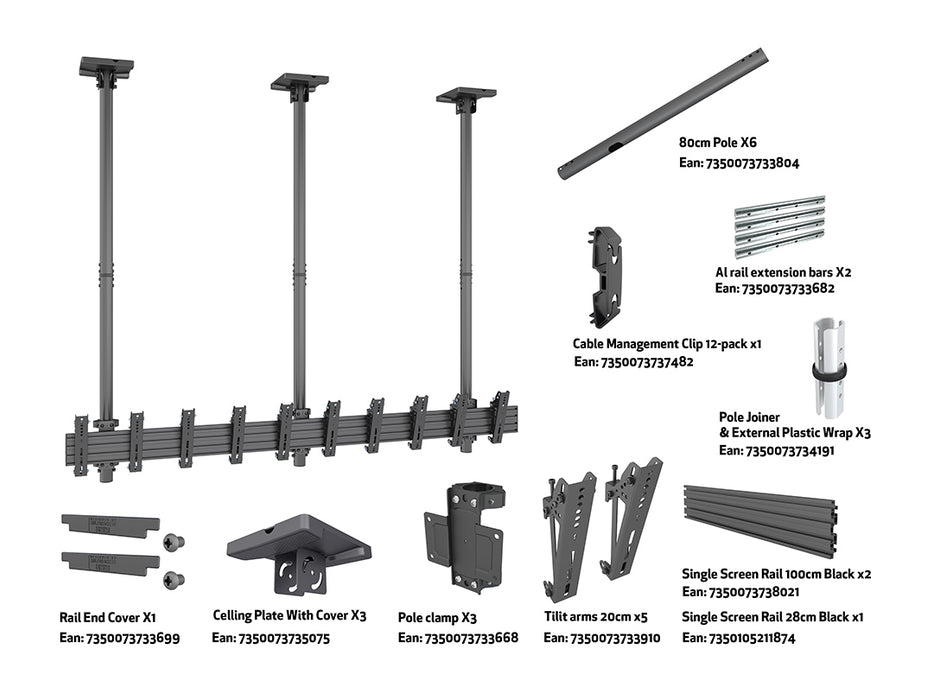 Multibrackets MBC5X1UP Display Ceilingmount Pro